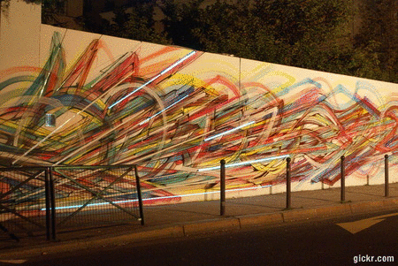 Mur du Pavillon Carré de Baudouin - Hopare & Cristobal Diaz - Nuit Blanche 2013, Paris, France