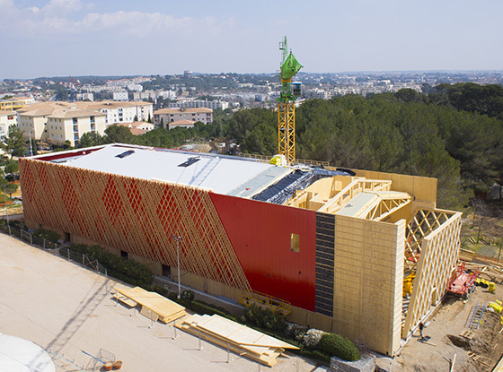 Chantier du Théâtre Jean-Claude Carrière, Montpellier, France - Architecte : A+Architecture © DroneStudio
