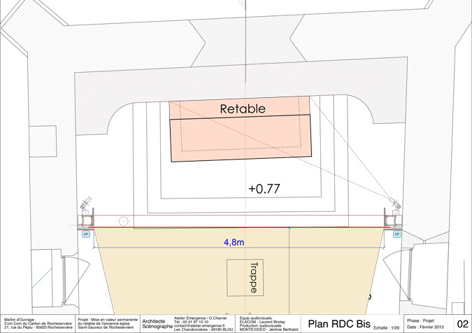 02-Roch-Plan-RDCBis-Revelations-Retable-eglise Saint-Sauveur, Rocheserviere, France © Atelier Emergence, Montevideo, Elacom