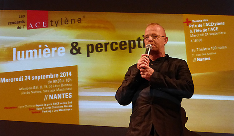 Pascal Gougeon, maitre de la ceremonie de remise des Prix de ACEtylene 2014, Nantes - Photo Vincent Laganier