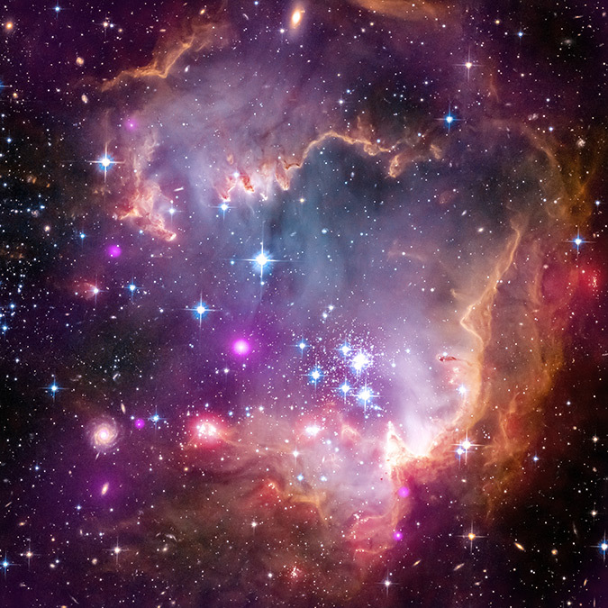 NGC 602, une galaxie satellite de la Voie lactée - Photo : NASA, CXC, STScl, JPL-Caltech