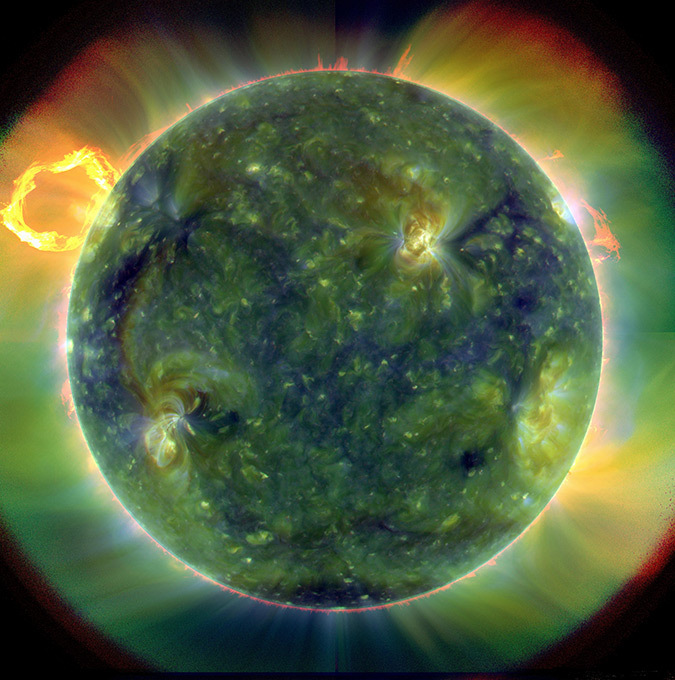 Notre soleil en ultraviolet - Photo : NASA, SDO
