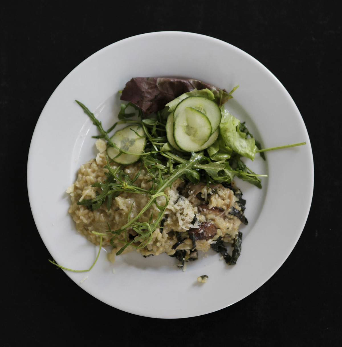 Risotto de Toscane au chou, champignons et romarin - Photo María del Pilar García Ayensa © Studio Olafur Eliasson (page 80)