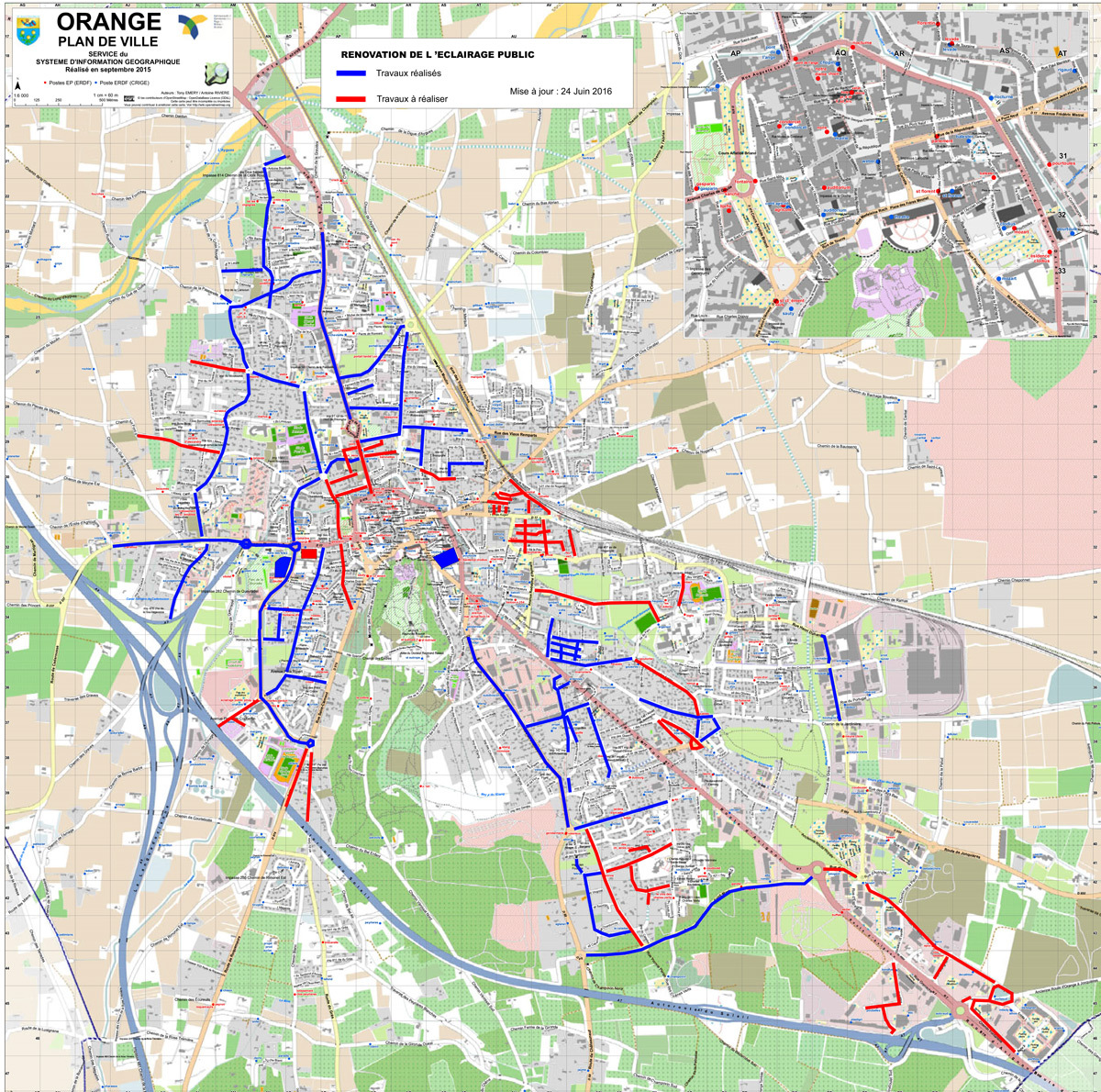 Eclairage public - plan de rénovation en 2016 - Ville d'Orange © CCPRO