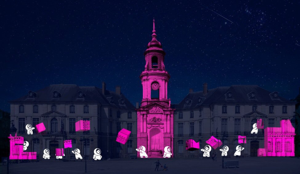 Illuminations à Rennes: Les images du spectacle place de la Mairie